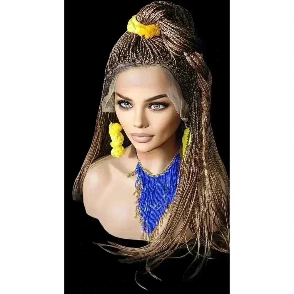 Premium Hand-Braided Wig Full Lace Wig Color #30 micro million braids